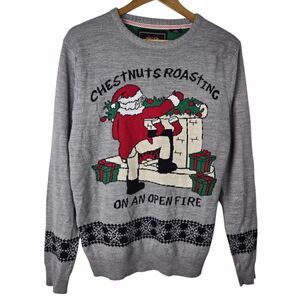 Santas Chestnuts Roasting On An Open Fire Funny Naughty Ugly Christmas Sweater S